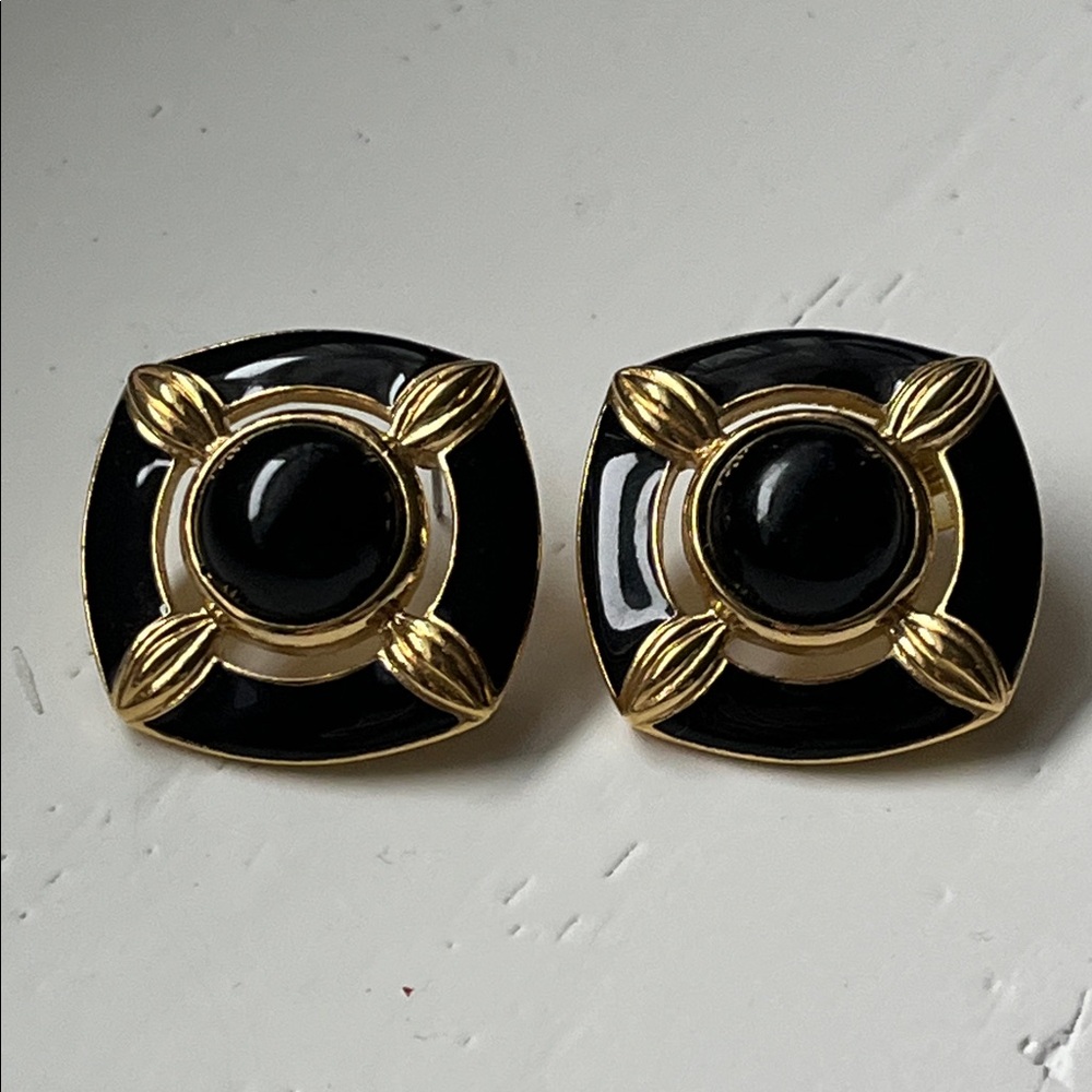 Trifari Gold-Tone Textured Earrings